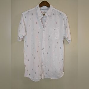 Weatherproof Vintage Original Linen Button Down Shirt Mens Medium Surfboards